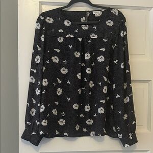 Jcrew Black and White Floral Blouse
